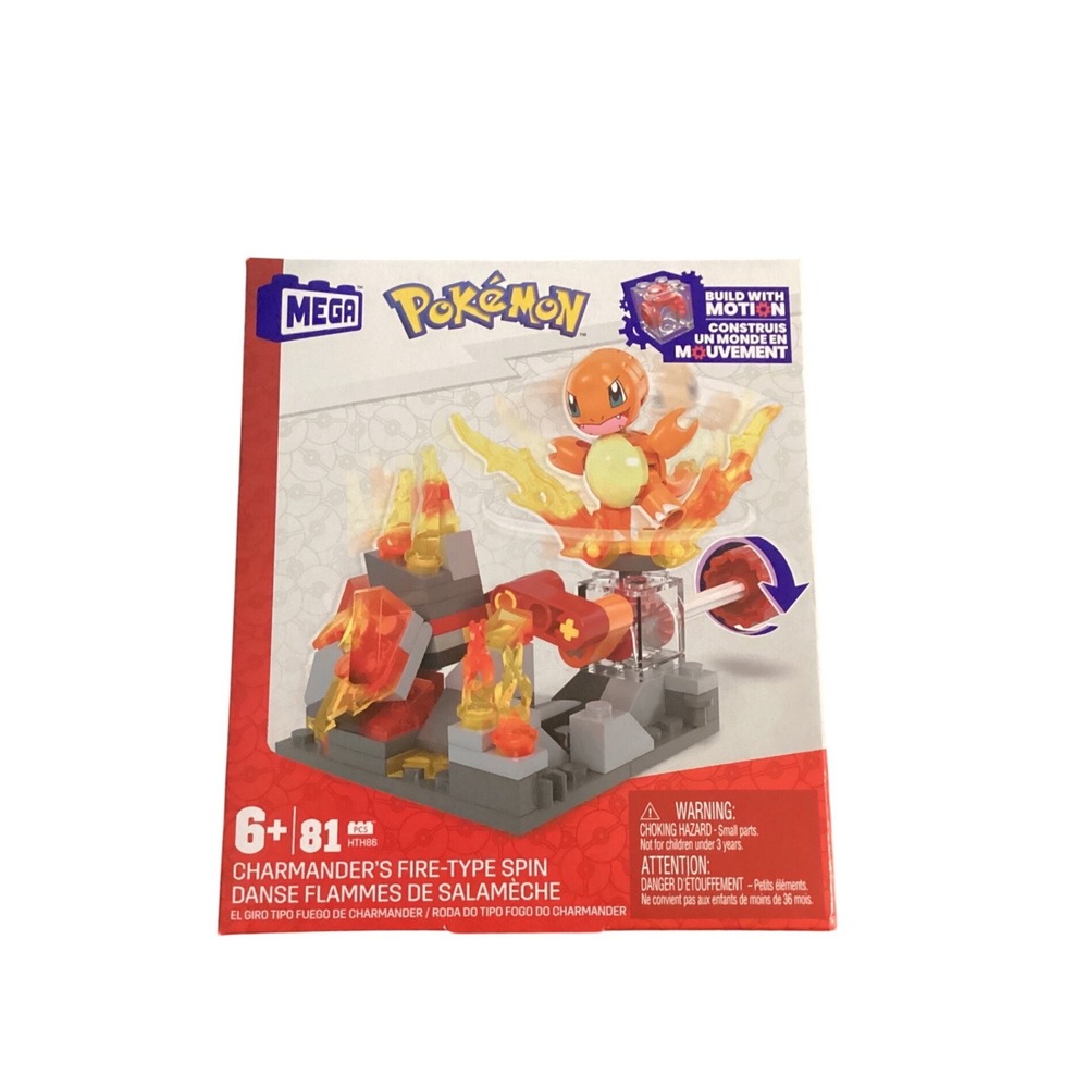 Mega Pokemon Charmander Fire-Type Spin Building Set 81 Pcs HTH86 Motion Toy